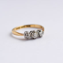 Load image into Gallery viewer, Antique Old Cut Diamond Trilogy Ring