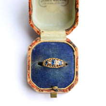 Load image into Gallery viewer, Antique 18ct gold Sapphire & Diamond Ring