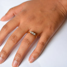 Load image into Gallery viewer, Antique Old Cut Diamond Trilogy Ring