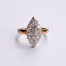 Load image into Gallery viewer, Vintage Marquise Shape Diamond Cluster Ring
