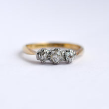 Load image into Gallery viewer, Antique Old Cut Diamond Trilogy Ring