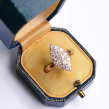 Load image into Gallery viewer, Vintage Marquise Shape Diamond Cluster Ring