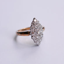 Load image into Gallery viewer, Vintage Marquise Shape Diamond Cluster Ring
