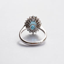 Load image into Gallery viewer, White Gold Topaz & Diamond Cluster Ring