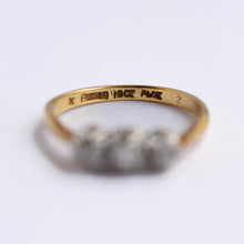 Load image into Gallery viewer, Antique Old Cut Diamond Trilogy Ring
