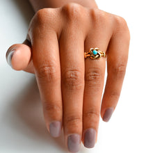 Load image into Gallery viewer, Victorian 18ct Turquoise Knot Ring