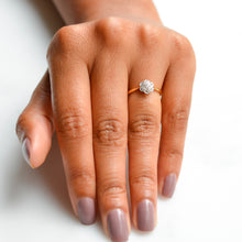 Load image into Gallery viewer, Vintage Diamond Cluster Ring with Star Shaped Setting