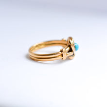 Load image into Gallery viewer, Victorian 18ct Turquoise Knot Ring