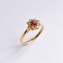 Load image into Gallery viewer, Vintage Ruby & Diamond Cluster Ring