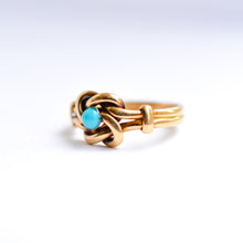 Load image into Gallery viewer, Victorian 18ct Turquoise Knot Ring