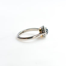 Load image into Gallery viewer, Platinum Royal Blue Sapphire & Diamond Cluster Ring