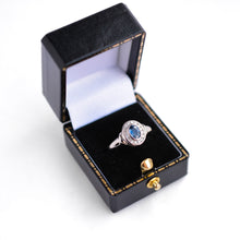 Load image into Gallery viewer, Dreamy Blue Sapphire and Diamond Cluster Ring