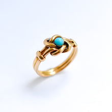 Load image into Gallery viewer, Victorian 18ct Turquoise Knot Ring