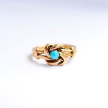 Load image into Gallery viewer, Victorian 18ct Turquoise Knot Ring