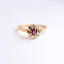 Load image into Gallery viewer, Vintage Ruby & Diamond Cluster Ring