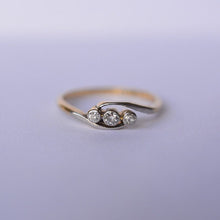 Load image into Gallery viewer, Edwardian 18ct gold diamond twist trilogy ring