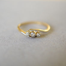 Load image into Gallery viewer, Edwardian 18ct gold diamond twist trilogy ring