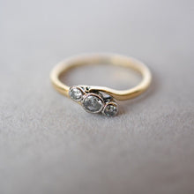 Load image into Gallery viewer, Vintage 18ct & platinum diamond twist trilogy ring