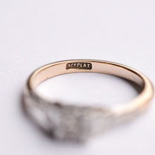 Load image into Gallery viewer, Geometric mid century diamond solitaire engagement ring