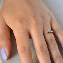 Load image into Gallery viewer, Vintage 18ct & platinum diamond twist trilogy ring