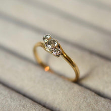Load image into Gallery viewer, Vintage 18ct & platinum diamond twist trilogy ring