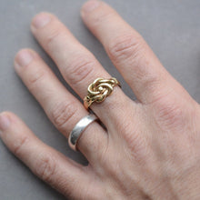 Load image into Gallery viewer, Chunky vintage gold love knot ring