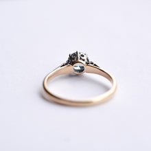 Load image into Gallery viewer, Vintage blue zircon gold and platinum solitaire ring