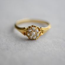Load image into Gallery viewer, Antique old cut diamond cluster engagement ring