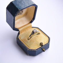 Load image into Gallery viewer, Geometric mid century diamond solitaire engagement ring