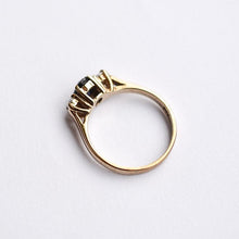 Load image into Gallery viewer, Vintage 9ct gold sapphire and diamond trilogy ring