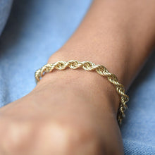 Load image into Gallery viewer, Vintage 9ct gold rope link bracelet 20cm