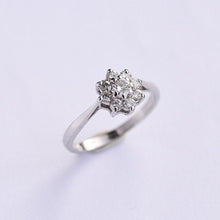 Load image into Gallery viewer, Vintage 18ct white gold diamond cluster engagement ring