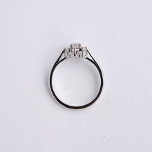 Load image into Gallery viewer, Vintage 18ct white gold diamond cluster engagement ring