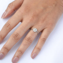 Load image into Gallery viewer, Vintage 18ct white gold diamond cluster engagement ring