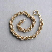 Load image into Gallery viewer, Vintage 9ct gold rope link bracelet 20cm