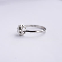 Load image into Gallery viewer, Vintage 18ct white gold diamond cluster engagement ring