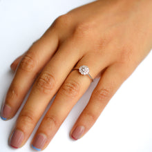 Load image into Gallery viewer, 18ct White Gold Diamond Cluster Engagement Ring