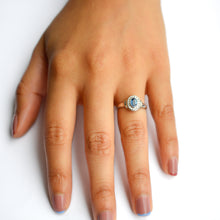 Load image into Gallery viewer, Dreamy Blue Sapphire and Diamond Cluster Ring