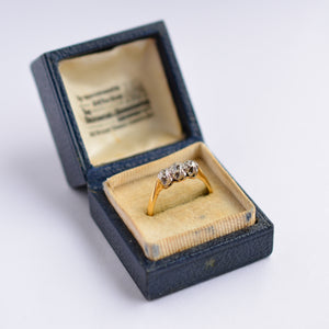 Antique Old Cut Diamond Trilogy Ring