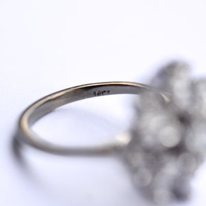 Vintage White Gold Diamond Cluster Ring