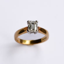 Load image into Gallery viewer, Vintage Emerald Cut Diamond Solitaire Ring
