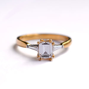 Vintage Emerald Cut Diamond Engagement Ring