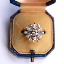 Load image into Gallery viewer, Vintage White Gold Diamond Cluster Ring
