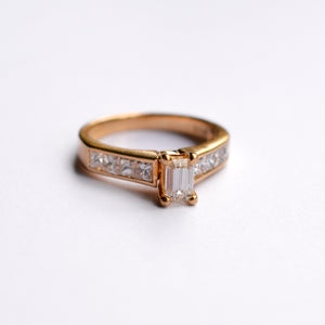Vintage Emerald Cut Diamond Engagement Ring