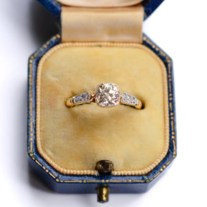 Old Cut Cushion Diamond Engagement Ring