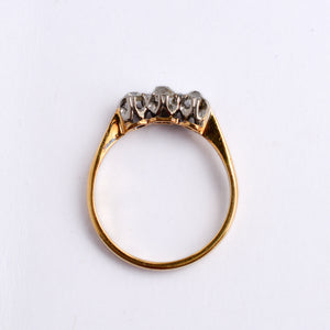 Antique Old Cut Diamond Trilogy Ring