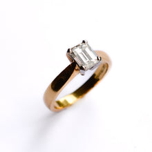 Load image into Gallery viewer, Vintage Emerald Cut Diamond Solitaire Ring
