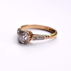Old Cut Cushion Diamond Engagement Ring