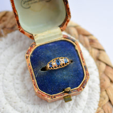 Load image into Gallery viewer, Antique 18ct gold Sapphire &amp; Diamond Ring
