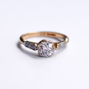 Old Cut Cushion Diamond Engagement Ring